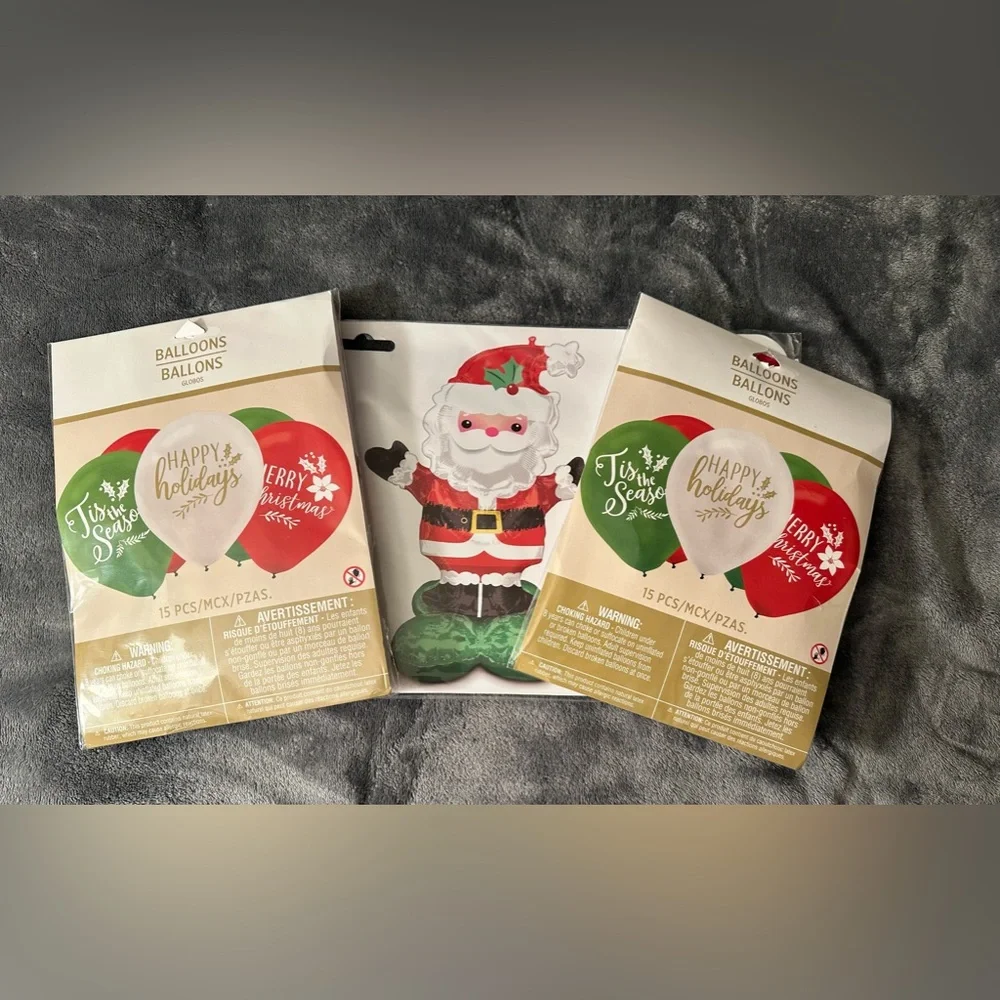 Christmas Decorations Balloons Santa Claus Foil Jumbo Airloonz Latex Party 3 Ft